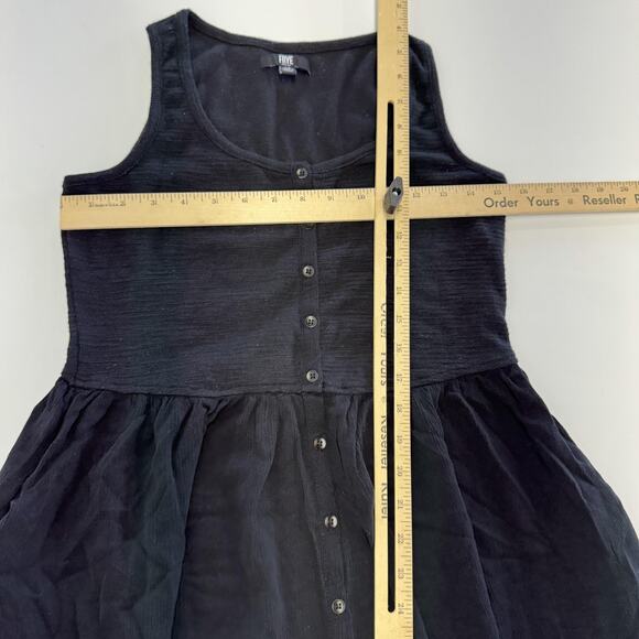 Frye Dress Womens XS Black Sleeveless Button Front Maxi Tank Scoop Neck A-Line - Picture 9 of 12